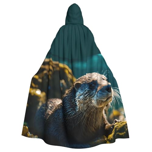 PPHGUT Süßer brauner Otter-Druck, Unisex, volle Länge, mit Kapuze, Halloween-Umhang für Cosplay, Mittelalter und Festivals, passend für Halloween PPHGUT Süßer brauner Otter-Druck, Unisex, volle Länge, mit Kapuze, Halloween-Umhang für Cosplay, Mittelalter und Festivals, passend für Halloween von PPHGUT