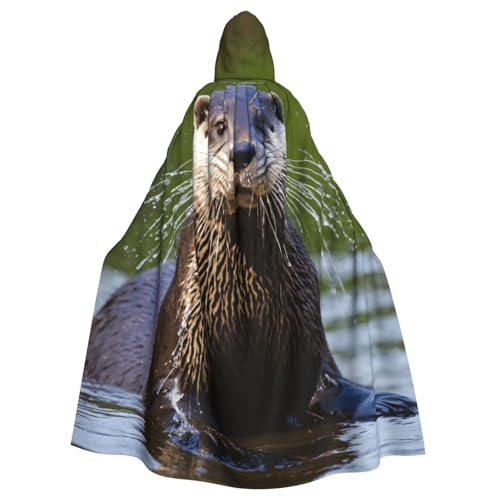 PPHGUT Süßer brauner Otter-Druck, Unisex, volle Länge, mit Kapuze, Halloween-Umhang für Cosplay, Mittelalter und Festivals, passend für Halloween PPHGUT Süßer brauner Otter-Druck, Unisex, volle Länge, mit Kapuze, Halloween-Umhang für Cosplay, Mittelalter und Festivals, passend für Halloween von PPHGUT