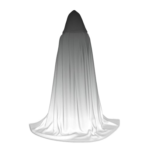 PPHGUT Umhang mit Kapuze, Ombré-Stil, Weiß bis Schwarz, für Halloween, Karneval, Cosplay, Teenager, Kinder, Erwachsene, Zauberer-Themen von PPHGUT