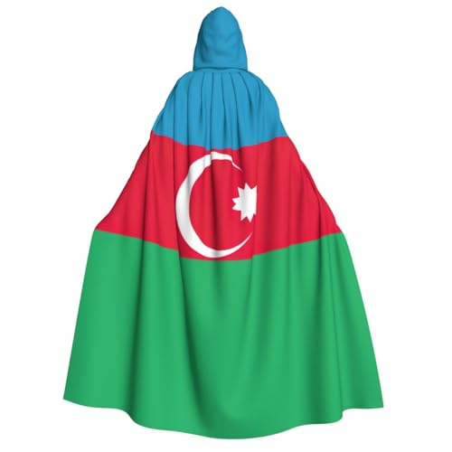 PPHGUT Umhang mit Kapuze und Flagge von Aserbaidschan, Unisex, Halloween-Kostüm, Karneval, Mottopartys, Cosplay von PPHGUT