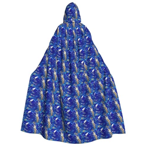 PPHGUT Umhang mit Kapuze und abstraktem Marmorsteindruck, Unisex, Halloween-Kostüm, Karneval, Mottopartys, Cosplay von PPHGUT