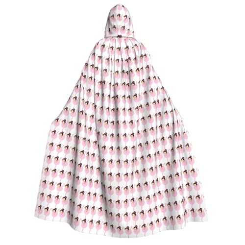 PPHGUT Umhang mit Kapuze und tanzendem Mädchen, Motiv: kleine Ballerina, Unisex, Halloween-Kostüm, Karneval, Mottopartys, Cosplay von PPHGUT