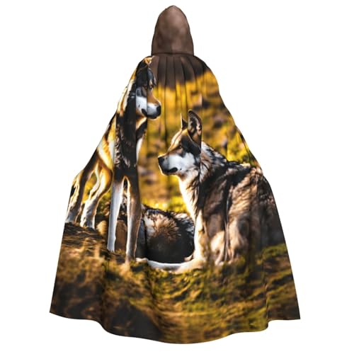 PPHGUT Umhang mit Wolfsaufdruck, Unisex, Halloween-Kostüm, Karneval, Mottopartys, Cosplay PPHGUT Umhang mit Wolfsaufdruck, Unisex, Halloween-Kostüm, Karneval, Mottopartys, Cosplay von PPHGUT