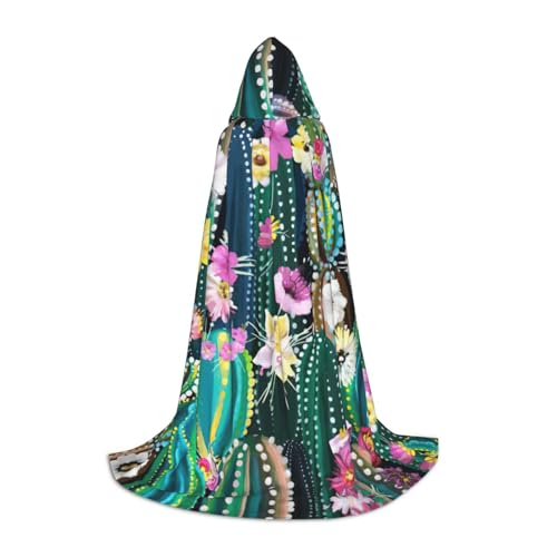 PPHGUT Umhang mit blühendem Kaktus-Druck, mit Kapuze, für Halloween, Karneval, Cosplay, Teenager, Kinder, Erwachsene, Zauberer-Themen PPHGUT Umhang mit blühendem Kaktus-Druck, mit Kapuze, für Halloween, Karneval, Cosplay, Teenager, Kinder, Erwachsene, Zauberer-Themen von PPHGUT
