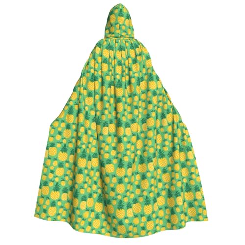 PPHGUT Umhang mit goldenem Ananas-Hintergrund, Unisex, Halloween-Kostüm, Karneval, Mottopartys, Cosplay von PPHGUT