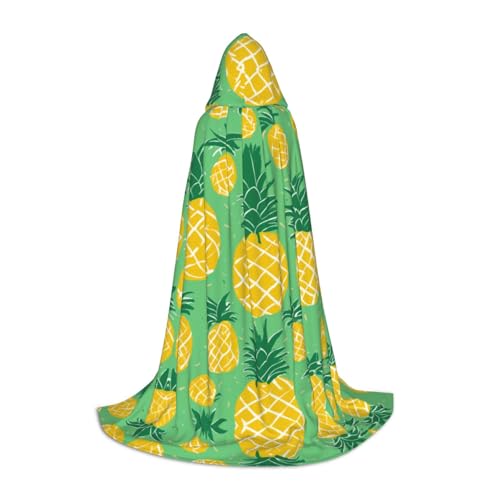 PPHGUT Umhang mit goldenem Ananas-Hintergrund, mit Kapuze, für Halloween, Karneval, Cosplay, Teenager, Kinder, Erwachsene, Zauberer-Themen von PPHGUT