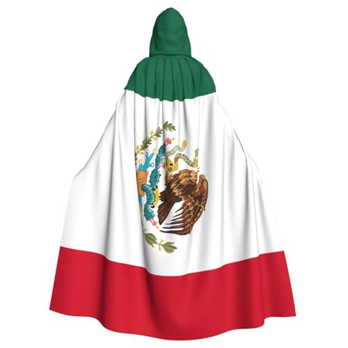 PPHGUT Unisex-Umhang mit Kapuze mit Mexiko-Flagge, für Cosplay, Mittelalter und Festivals, passend für Halloween von PPHGUT