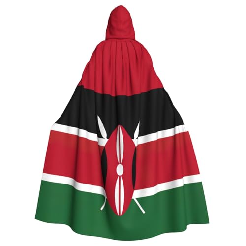 PPHGUT Unisex-Umhang mit Kapuze und Flagge von Kenia, für Cosplay, Mittelalter und Festivals, passend für Halloween PPHGUT Unisex-Umhang mit Kapuze und Flagge von Kenia, für Cosplay, Mittelalter und Festivals, passend für Halloween von PPHGUT