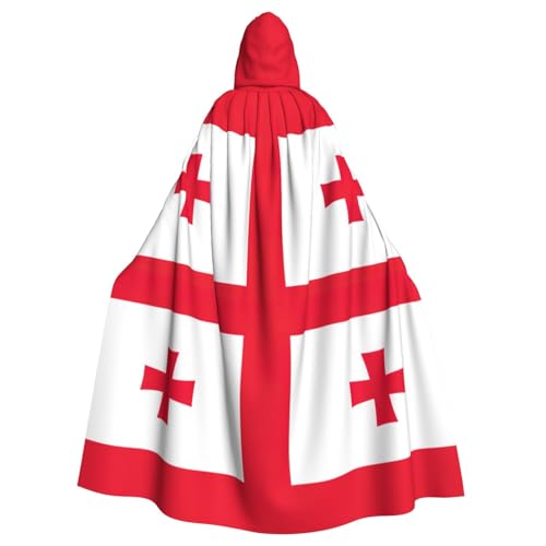 PPHGUT Unisex-Umhang mit Kapuze und Georgia-Flagge, mit Kapuze, für Cosplay, Mittelalter und Festivals, passend von PPHGUT