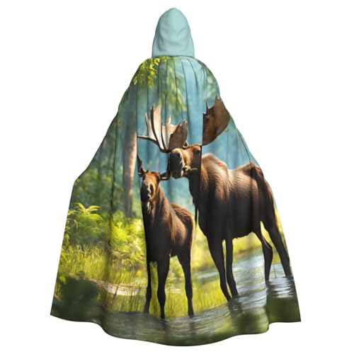 PPHGUT Unisex-Umhang mit Kapuze und Hirschbär-Elch-Aufdruck, für Cosplay, Mittelalter und Festivals, passend für Halloween PPHGUT Unisex-Umhang mit Kapuze und Hirschbär-Elch-Aufdruck, für Cosplay, Mittelalter und Festivals, passend für Halloween von PPHGUT