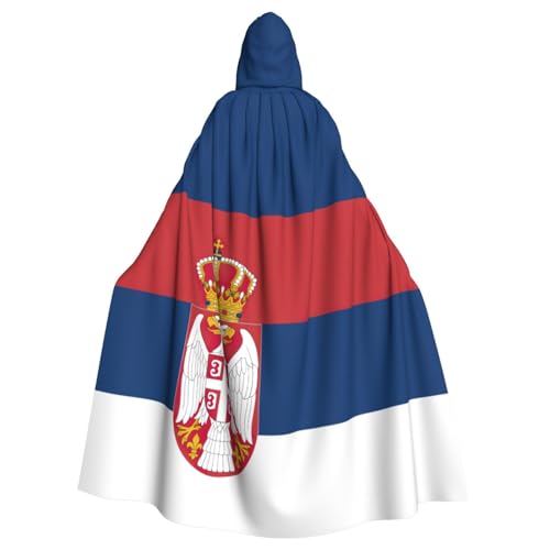 PPHGUT Unisex-Umhang mit Kapuze und serbischem Flaggenaufdruck, für Cosplay, Mittelalter und Festivals, passend für Halloween PPHGUT Unisex-Umhang mit Kapuze und serbischem Flaggenaufdruck, für Cosplay, Mittelalter und Festivals, passend für Halloween von PPHGUT