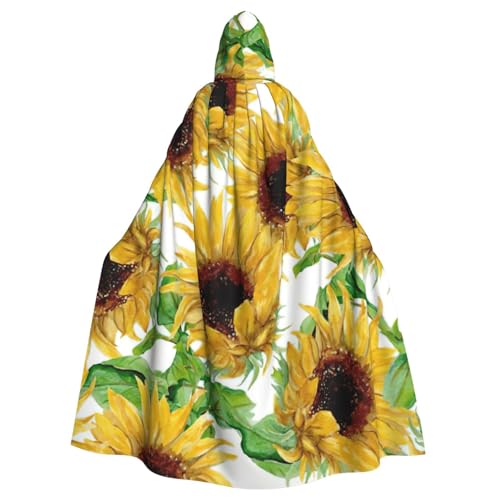 PPHGUT Unisex-Umhang mit gelbem Sonnenblumen-Aufdruck, mit Kapuze, für Cosplay, Mittelalter und Festivals, passend für Halloween PPHGUT Unisex-Umhang mit gelbem Sonnenblumen-Aufdruck, mit Kapuze, für Cosplay, Mittelalter und Festivals, passend für Halloween von PPHGUT
