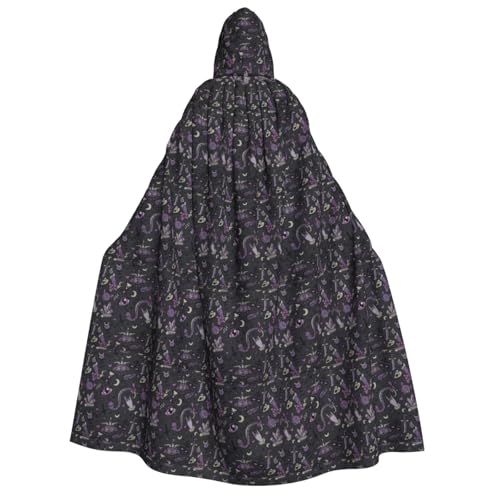 Umhang mit Kapuze, Gothic, gruseliger Druck, Unisex, Halloween-Kostüm, Karneval, Mottopartys, Cosplay von PPHGUT