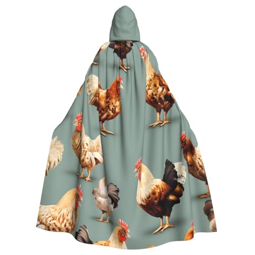 Unisex-Umhang mit Kapuze und Huhn-Druck, für Cosplay, Mittelalter und Festivals, passend für Halloween Unisex-Umhang mit Kapuze und Huhn-Druck, für Cosplay, Mittelalter und Festivals, passend für Halloween von PPHGUT