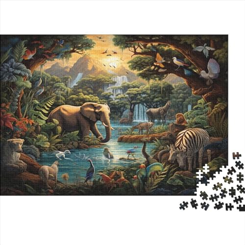 Dschungel-Tiere 1000 Teile Für Erwachsene Puzzle Educational Game Home Decor Geburtstag Family Challenging Games Stress Relief 1000pcs (75x50cm) von PPSOAP