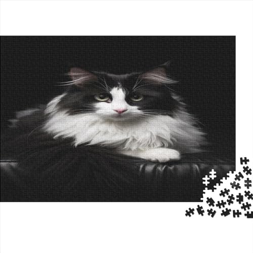 Gato Blanco y Negro 1000 Teile Tieres Puzzle Für Erwachsene Geburtstag Home Decor Familia Challenging Games EduGatoional Game Stress Relief 1000pcs (75x50cm) von PPSOAP