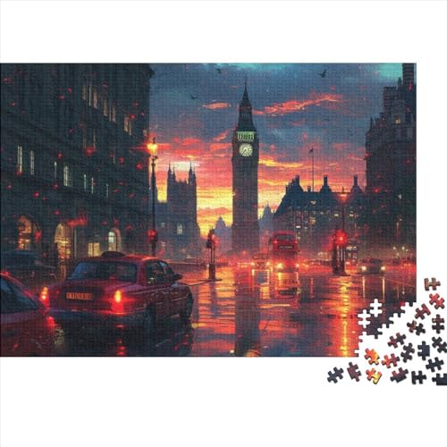 Londoner Stadtansicht Puzzle 1000 Teile Erwachsene Geschicklichkeitsspiel Für Die Ganze Familie Lernspiel Home Decor Geburtstag Stress Relief 1000pcs (75x50cm) von PPSOAP