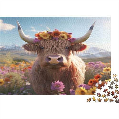 Vaca de las Tierras Altas Erwachsene 1000 Teile Tiereses de granja Puzzles EduGatoional Game Geburtstag Home Decor Familia Challenging Games Stress Relief 1000pcs (75x50cm) von PPSOAP