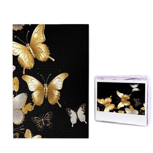 Goldene weiße Schmetterlinge, schwarzes Puzzle für Erwachsene, herausfordernde Holzpuzzles, 1000 Teile, personalisiertes Fotopuzzle, Bildpuzzle, individuelle Puzzles für Geburtstag Goldene weiße Schmetterlinge, schwarzes Puzzle für Erwachsene, herausfordernde Holzpuzzles, 1000 Teile, personalisiertes Fotopuzzle, Bildpuzzle, individuelle Puzzles für Geburtstag von PPTHSNVB