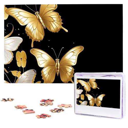 Goldene weiße Schmetterlinge, schwarzes Puzzle für Erwachsene, herausfordernde Holzpuzzles, 1000 Teile, personalisiertes Fotopuzzle, Bildpuzzle, individuelle Puzzles für Geburtstag Goldene weiße Schmetterlinge, schwarzes Puzzle für Erwachsene, herausfordernde Holzpuzzles, 1000 Teile, personalisiertes Fotopuzzle, Bildpuzzle, individuelle Puzzles für Geburtstag von PPTHSNVB