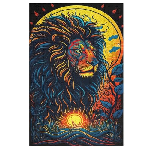 1000 Teile Puzzle Für Erwachsene, Löwe -Puzzles, Kinder HolzPuzzle, Kreatives Puzzle, Geschenk Für Freunde Und Familie （78×53cm） von PPZYY