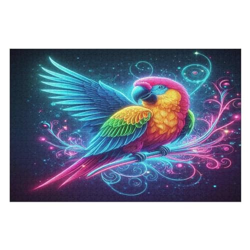 1000 Teile Puzzle Für Jugendliche,Animal Papagei Puzzles,Erwachsenenpuzzle,Holzpuzzles,Dekompressionsspiel,Spielzeugpuzzles （75×50cm） von PPZYY
