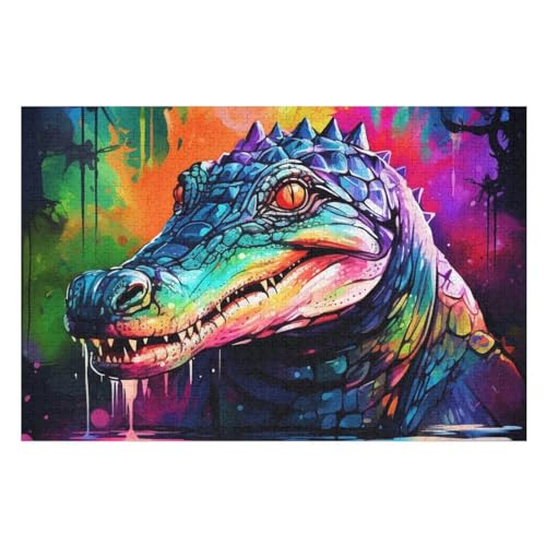 1000 Teile Puzzle Für Jugendliche,Krokodil Puzzles,Erwachsenenpuzzle,Holzpuzzles,Dekompressionsspiel,Spielzeugpuzzles （75×50cm） von PPZYY