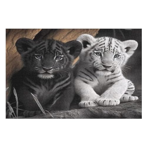 1000 Teile Puzzle Für Jugendliche,Tiger Puzzles,Erwachsenenpuzzle,Holzpuzzles,Dekompressionsspiel,Spielzeugpuzzles （75×50cm） von PPZYY