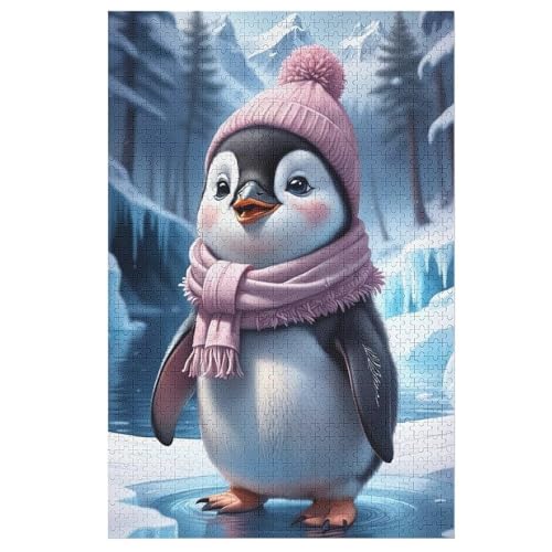 1000 Teile Puzzles Für Erwachsene, Cute Pinguin Puzzle, Holzpuzzle - Familienpuzzle Verringerter Druck Schwieriges Puzzle Unmögliche Puzzle Für Erwachsene 12+ Kinder （78×53cm） von PPZYY