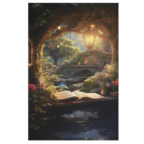 1000-teiliges Puzzle Für Erwachsene, Buch Holzpuzzle, Gehirn-Herausforderung,Puzzles Spielzeugspiel （78×53cm） von PPZYY