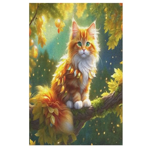 1000-teiliges Puzzle Für Erwachsene, Cute Katze Holzpuzzle, Gehirn-Herausforderung,Puzzles Spielzeugspiel （78×53cm） von PPZYY