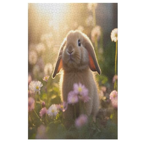 1000-teiliges Puzzle Für Erwachsene, Kaninchen Holzpuzzle, Gehirn-Herausforderung,Puzzles Spielzeugspiel （78×53cm） von PPZYY