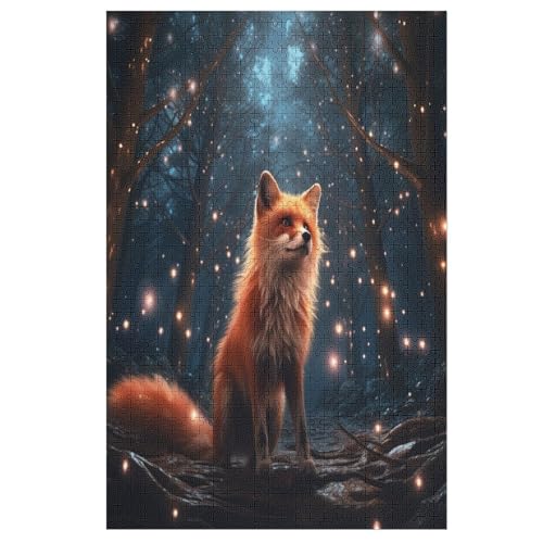 1000-teiliges Puzzles, Fuchs -Puzzle Für Erwachsene Kinder,Holzbrettpuzzle,Erwachsenenpuzzles,Geschenke （78×53cm） von PPZYY