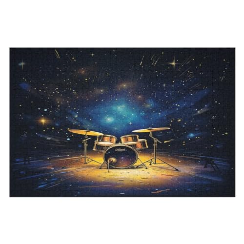 1000-teiliges Puzzles, Galaktische Trommeln -Puzzle Für Erwachsene Kinder,Holzbrettpuzzle,Erwachsenenpuzzles,Geschenke （75×50cm） von PPZYY