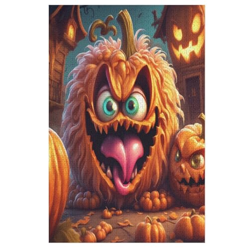1000-teiliges Puzzles, Halloween-Kürbis -Puzzle Für Erwachsene Kinder,Holzbrettpuzzle,Erwachsenenpuzzles,Geschenke （78×53cm） von PPZYY