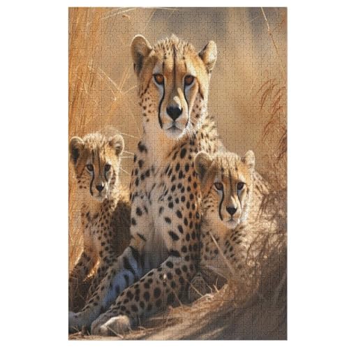 1000-teiliges Puzzles, Leopard -Puzzle Für Erwachsene Kinder,Holzbrettpuzzle,Erwachsenenpuzzles,Geschenke （78×53cm） von PPZYY