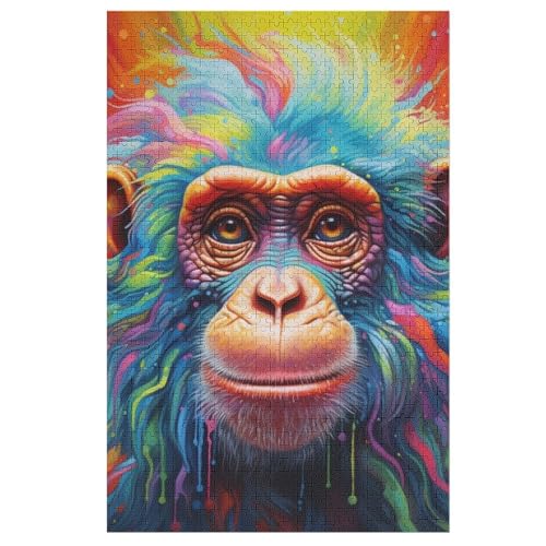 AFFE Puzzles 1000 Teile Erwachsener Kniffel Spaß Für Die Ganze Familie, Holzpuzzle Kinder Erwachsene, Impossible Puzzle Schwer （78×53cm） von PPZYY