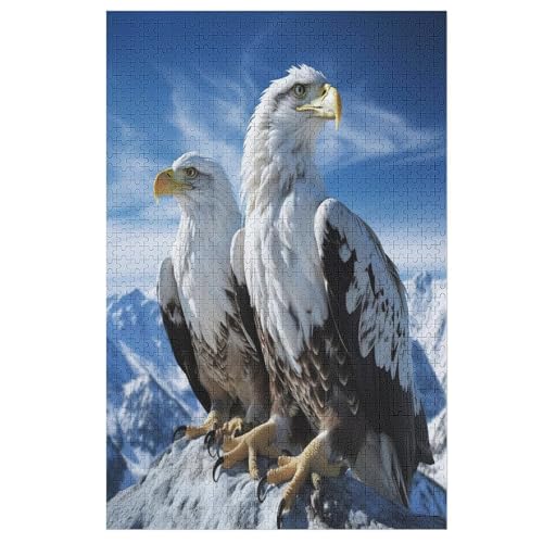 Adler Holzpuzzle 1000 Teile, Knobelspiele Für Erwachsene, Teenager, Puzzles Unmögliche - Kinder Puzzle Zimmer Deko （78×53cm） von PPZYY