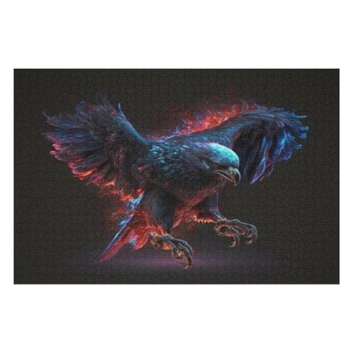 Adler -Puzzle, 1000 Teile,Holzpuzzle Für Erwachsene Kinder, Lustiges Spielzeug, Denkspiel, Bildungsspiel, （75×50cm） von PPZYY