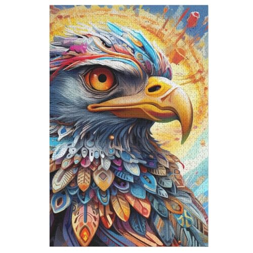 Adler -Puzzle, 1000 Teile,Holzpuzzle Für Erwachsene Kinder, Lustiges Spielzeug, Denkspiel, Bildungsspiel, （78×53cm） von PPZYY