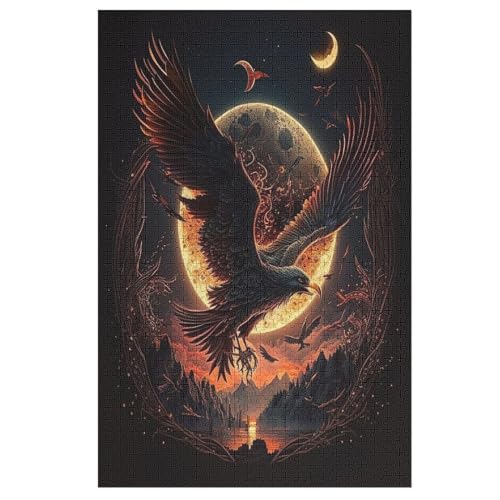 Adler Puzzles 1000 Teile Erwachsener Kniffel Spaß Für Die Ganze Familie, Holzpuzzle Kinder Erwachsene, Impossible Puzzle Schwer （78×53cm） von PPZYY