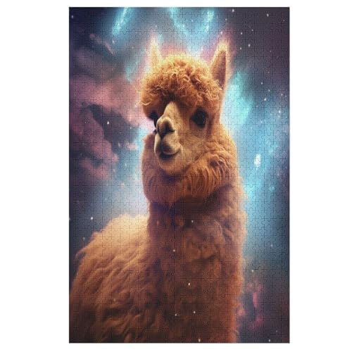 Alpaka Puzzles 1000 Teile Erwachsener Kniffel Spaß Für Die Ganze Familie, Holzpuzzle Kinder Erwachsene, Impossible Puzzle Schwer （78×53cm） von PPZYY