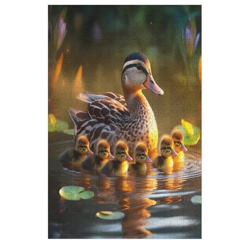 Animal Ente Holzpuzzle - 1000 Teiliges Jigsaw Knobelspiel - Puzzle Für Erwachsene & Kinder - Outdoor & Reisespielzeug （78×53cm） von PPZYY