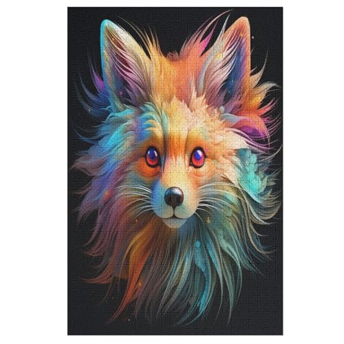 Animal Fuchs Puzzles 1000 Teile Erwachsener Kniffel Spaß Für Die Ganze Familie, Holzpuzzle Kinder Erwachsene, Impossible Puzzle Schwer （78×53cm） von PPZYY
