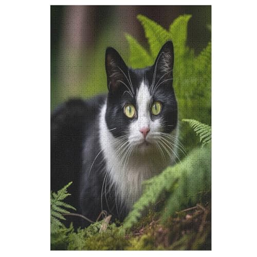 Animal Katze Puzzle Für Erwachsene,1000-teiliges Puzzles, Für Kinder,Holzpuzzle,Lernspielzeug, （78×53cm） von PPZYY