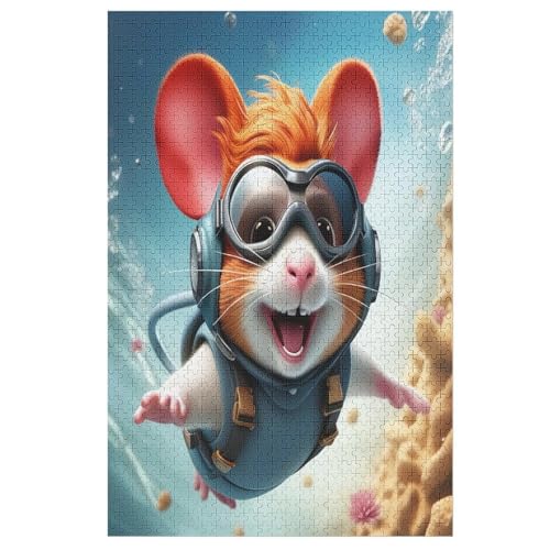 Animal Maus Puzzle Für Erwachsene,1000-teiliges Puzzles, Für Kinder,Holzpuzzle,Lernspielzeug, （78×53cm） von PPZYY