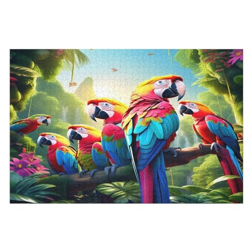 Animal Papagei 1000 Teile Premium-Puzzles Für Erwachsene Kinder- Holzpuzzles Spaß Und Lernspiele - Perfekte Puzzle-Geschenke （75×50cm） von PPZYY