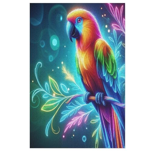 Animal Papagei 1000 Teile Premium-Puzzles Für Erwachsene Kinder- Holzpuzzles Spaß Und Lernspiele - Perfekte Puzzle-Geschenke （78×53cm） von PPZYY