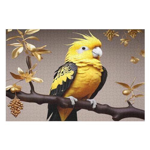 Animal Papagei Puzzle 1000 Teile, Holzpuzzle Für Erwachsene Kinder, Impossible Puzzles, Geschicklichkeitsspiel Für Die Ganze Familie （75×50cm） von PPZYY