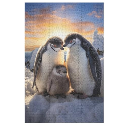 Animal Pinguin Holzpuzzle 1000 Teile Klassische Puzzles Erwachsene Kinder Puzzle DIY Kit Holzspielzeug Einzigartiges Geschenk （78×53cm） von PPZYY
